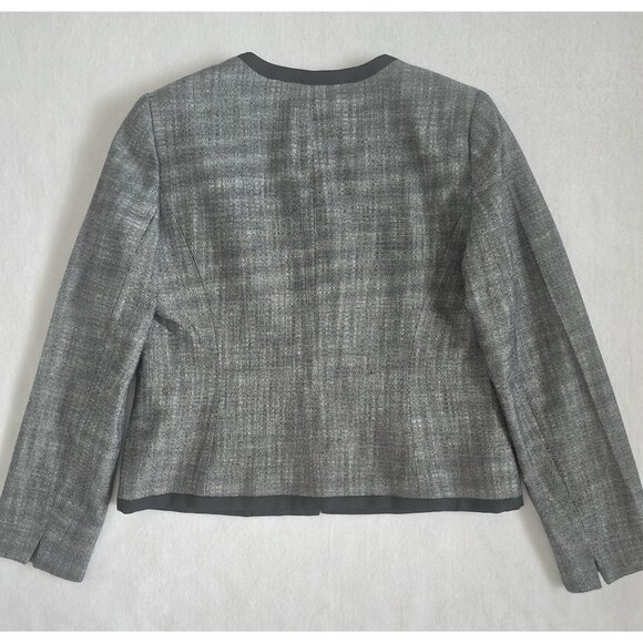 💙 Kasper Metallic Thread Blazer Size 10 Office Formal Contemporary - Picture 7 of 8